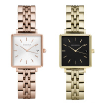 BESSERON MOQ 100 28.5mm personalized square ladies stainless steel Japan date quartz custom wristwatch women